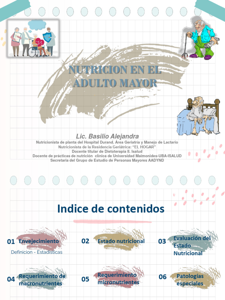 Clase Nutricion en El Adulto Mayor 2021 | PDF | Nutrición | Dieta y ...