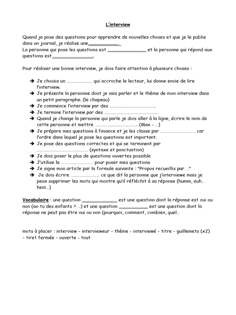 Guide pratique pour réaliser une interview | PDF | Guillemet | Question