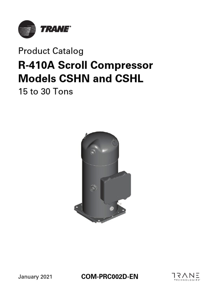 Data Sheett Trane CSHN | PDF | Mechanical Engineering | Gas Technologies