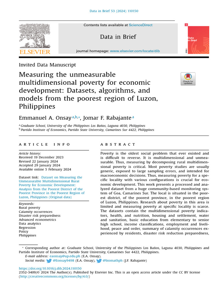 Multidimensional Poverty Data in Luzon | PDF | Logistic Regression ...