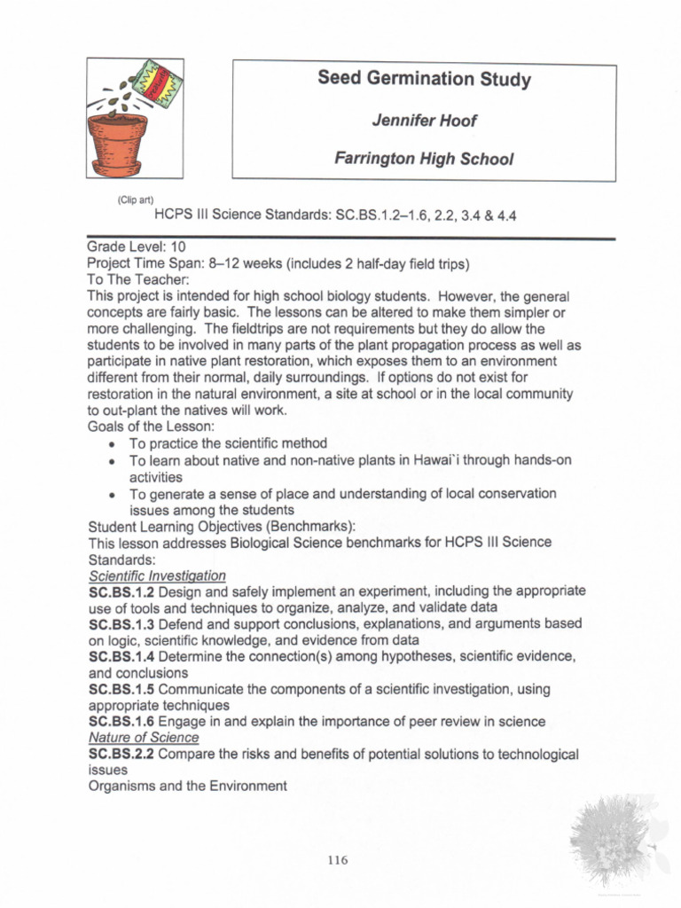 Seed Germination and Conservation Study | PDF | Seed | Plants