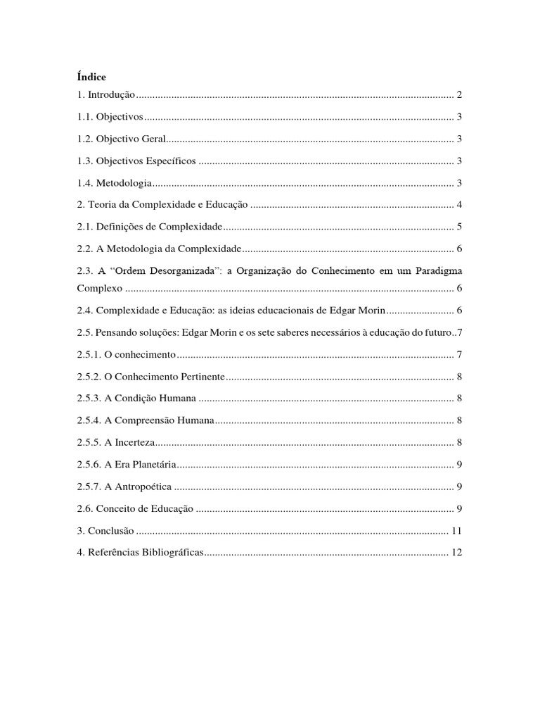 Teoria da Complexidade na Educação | PDF | Complexidade | Conhecimento