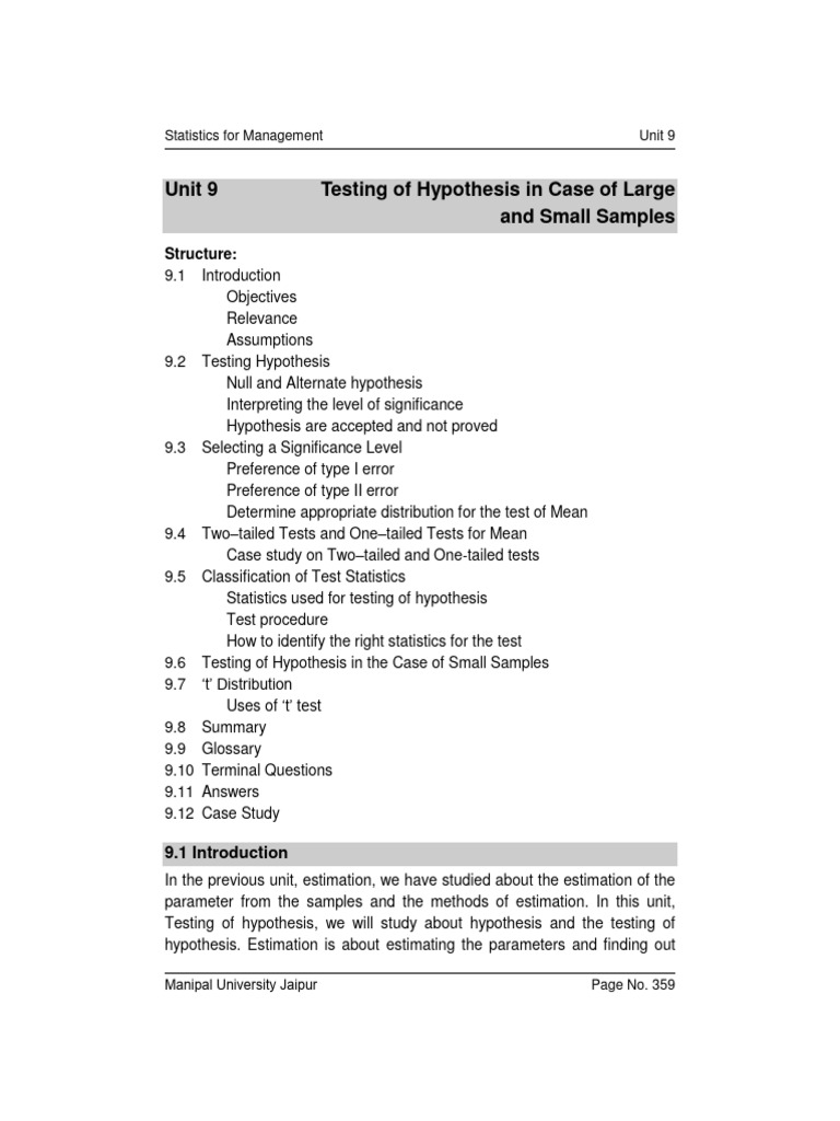 Hypothesis Testing in Statistics | PDF | Statistical Hypothesis Testing ...