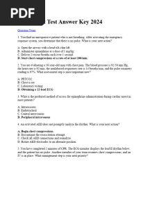 ACLS Post Test Answer Key 2024