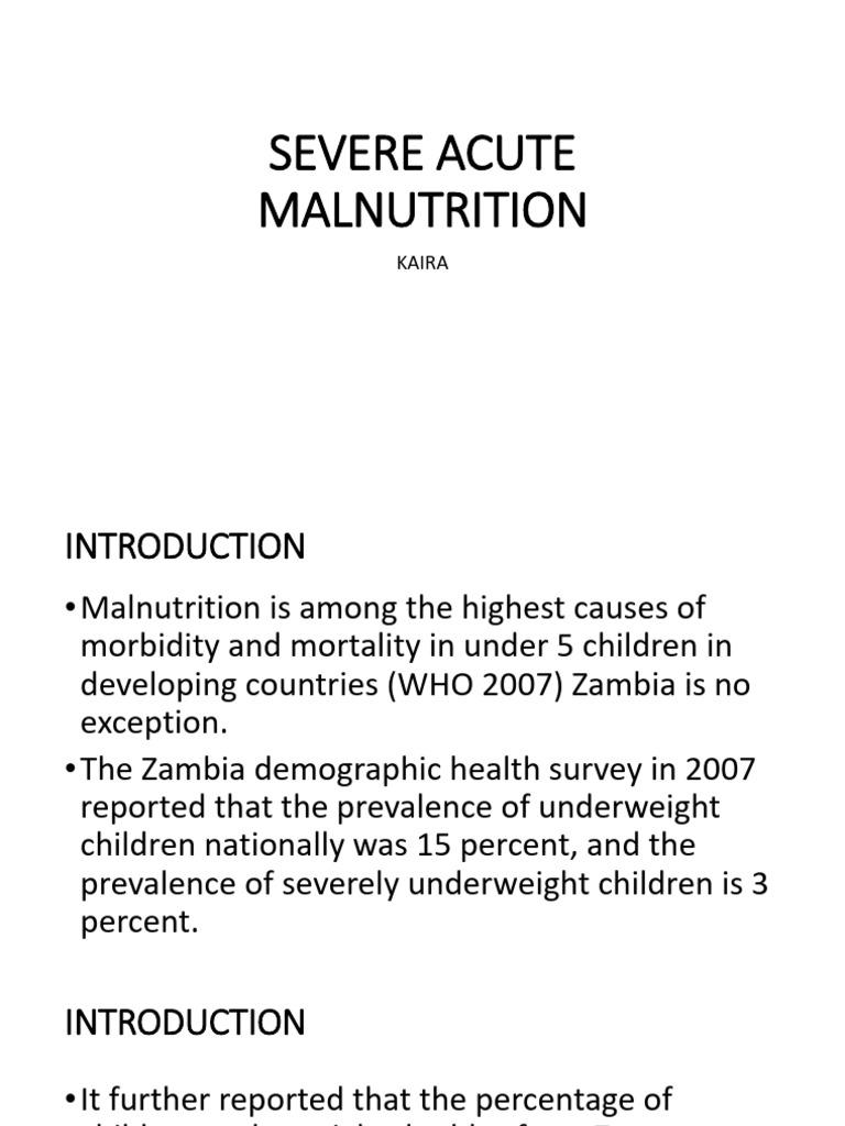 Causes of Severe Acute Malnutrition | PDF | Malnutrition | Edema