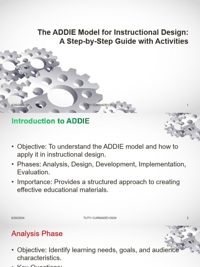 The ADDIE Model For Instructional Design | PDF | Instructional Design ...