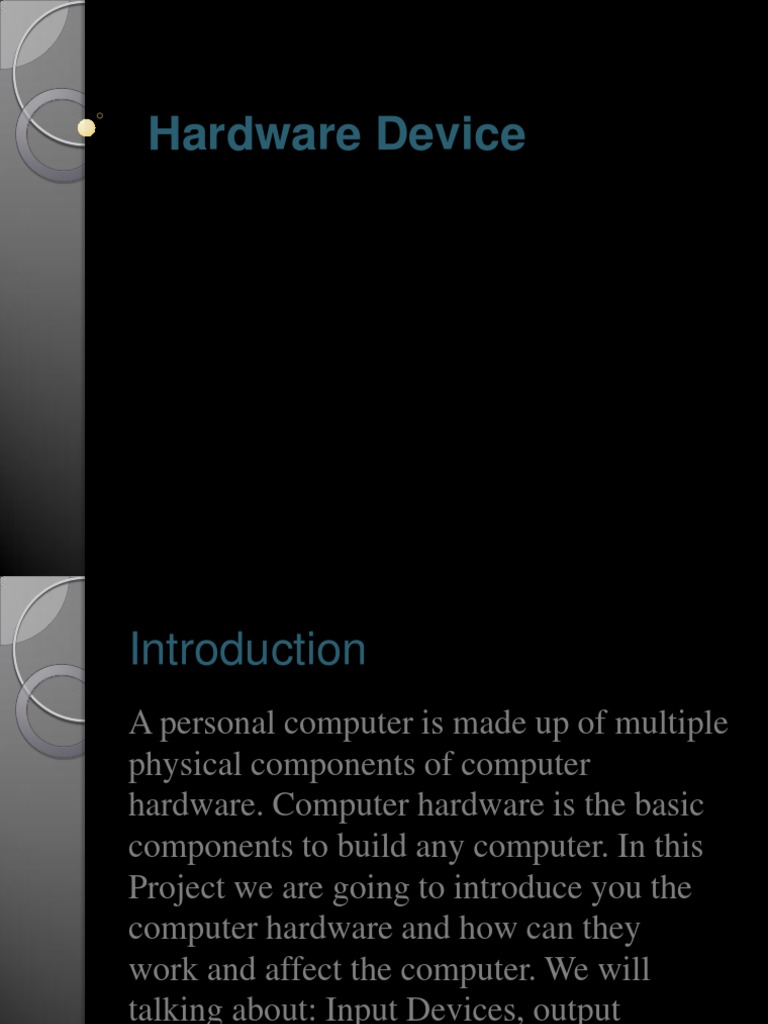Overview of Computer Hardware Components | PDF | Computer Data Storage ...