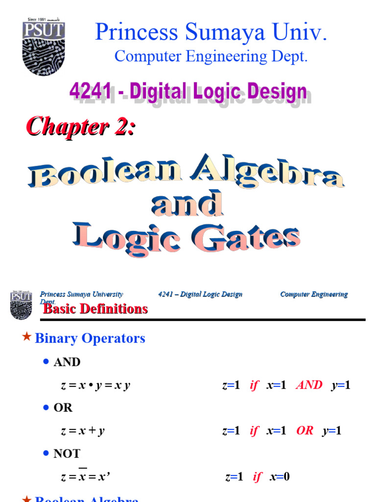 Demo 2 Boolean - Algebra - & - Logic - Gates | PDF | Boolean Algebra ...