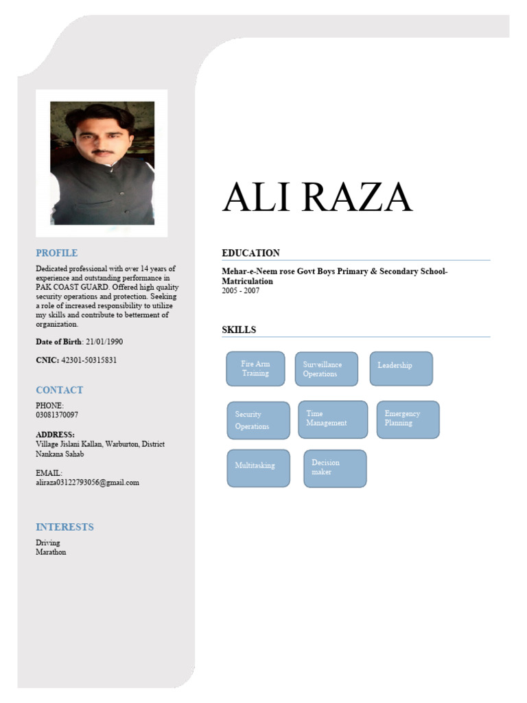 Ali Raza - Resume | PDF