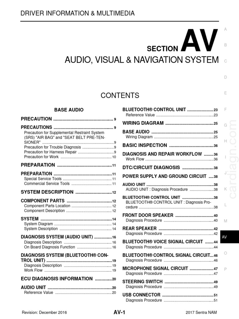 Audio, Visual & Navigation System: Section | PDF | Airbag | Loudspeaker