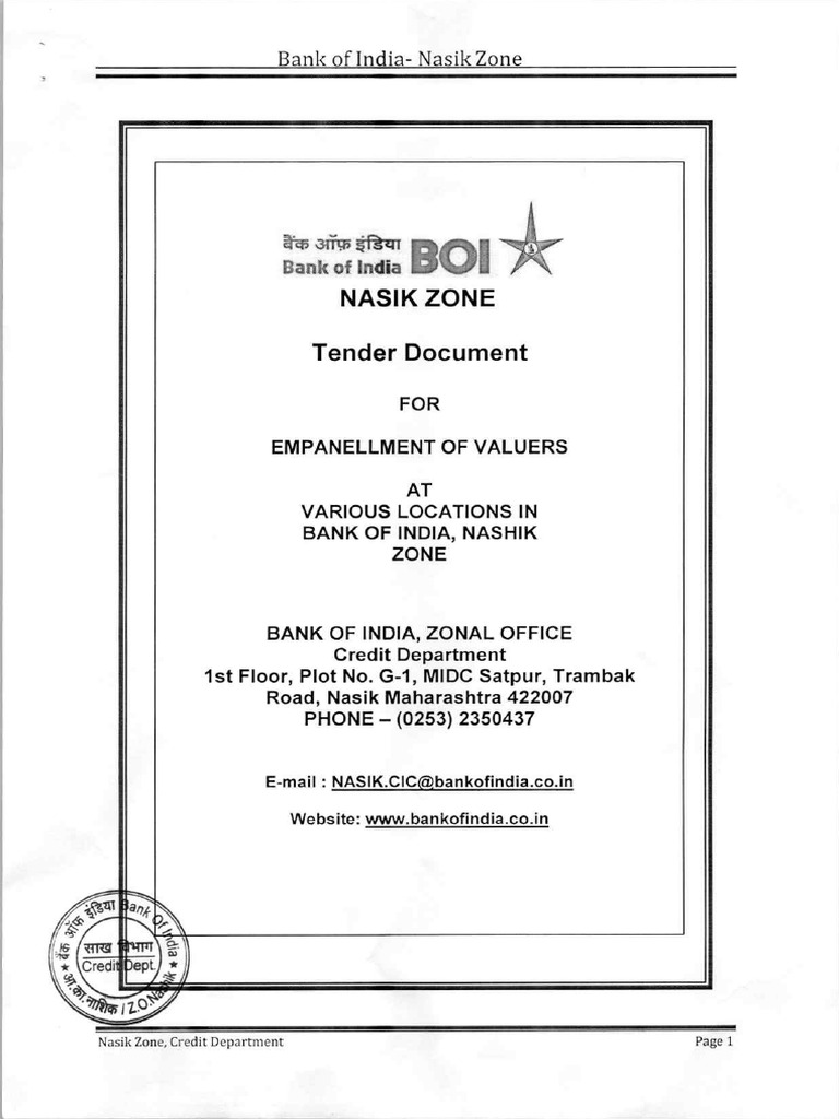 Tendar Documents For Valuer Empanelment19-07-2024 | PDF