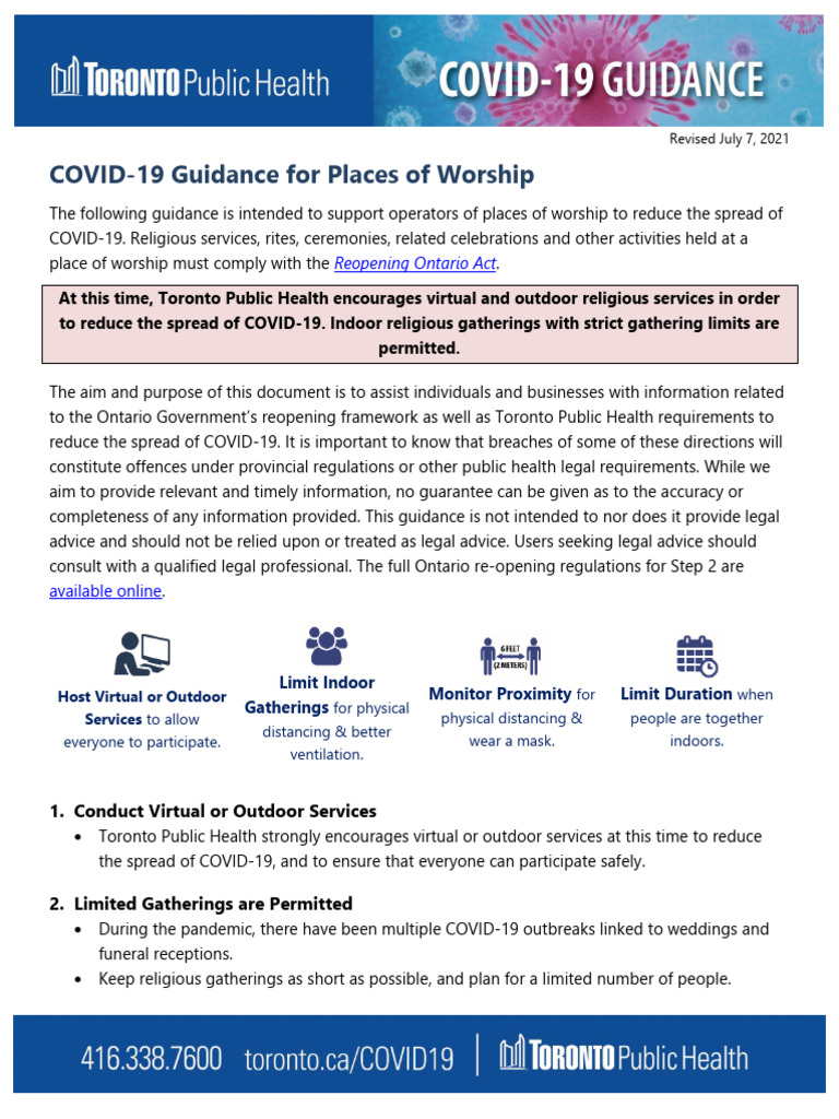 COVID-19 Guidelines for Worship Services | PDF | Pandemic