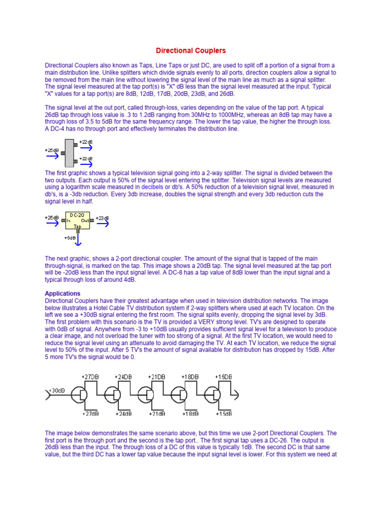 Directional Couplers | PDF | Signal To Noise Ratio | Decibel