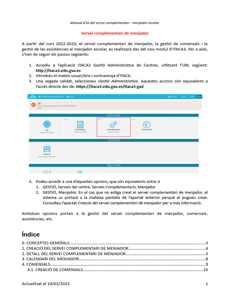 Manual Servicio Complementario Comedor ITACA3 GAD Val PDF
