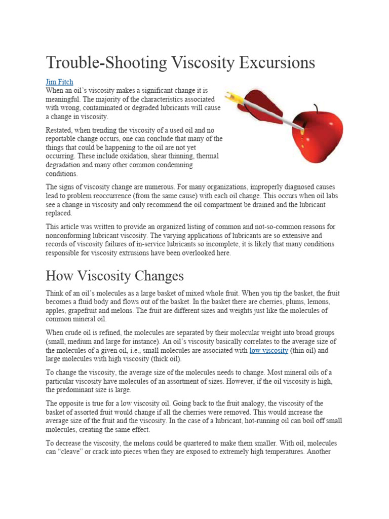 Diagnosing Viscosity Changes in Oils | PDF | Viscosity | Motor Oil
