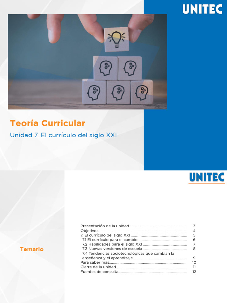 Unidad 7 El Currículo Del Siglo XXI | PDF | Plan de estudios | Aprendizaje