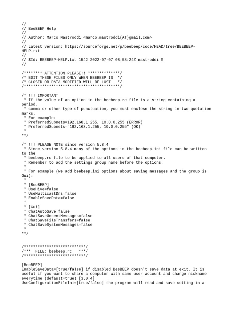 BeeBEEP Configuration and Settings Guide | PDF | Port (Computer ...