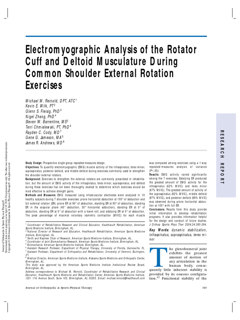 Reinold | PDF | Shoulder | Anatomical Terms Of Motion