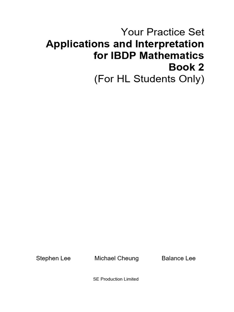 IBDP Mathematics Practice Set 2 | PDF | Function (Mathematics ...