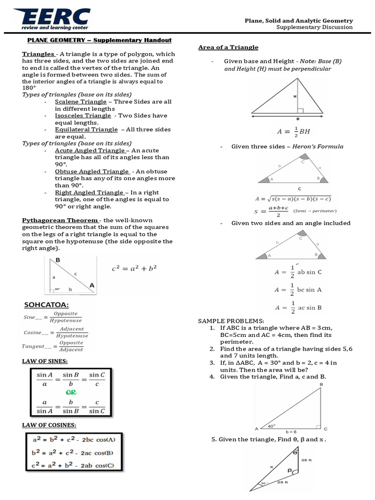 Geometry Concepts and Problem Solving | PDF | Triangle | Area