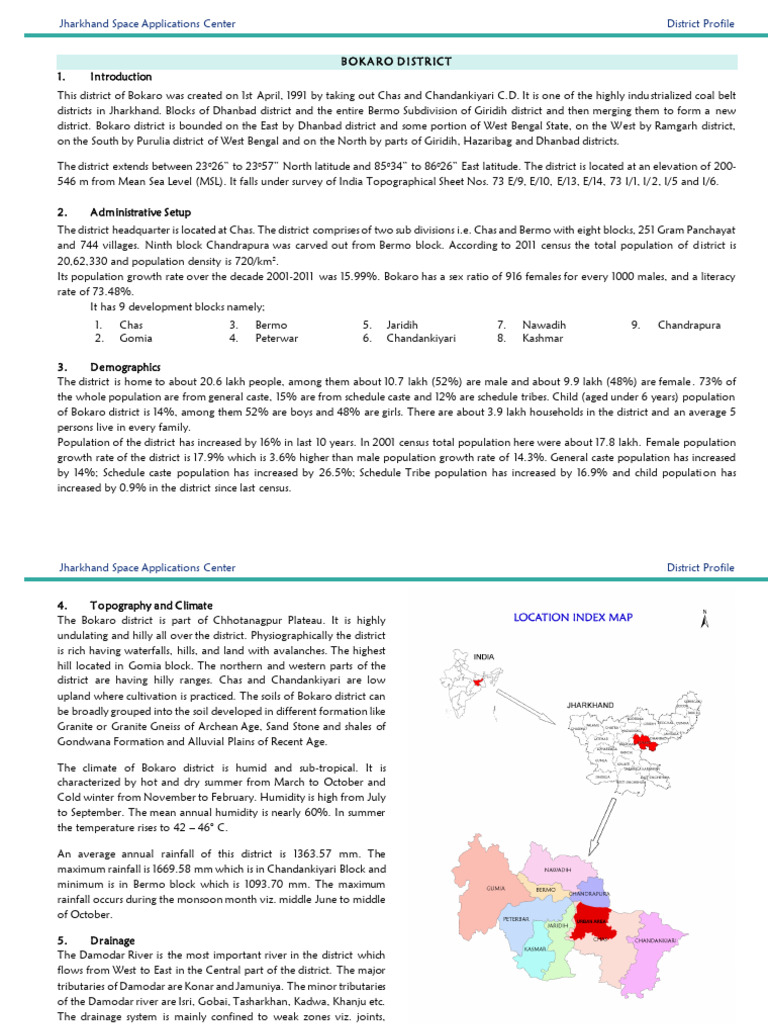 Bokaro Jsac - Jharkhand.gov - in | PDF | Physical Geography | Earth ...