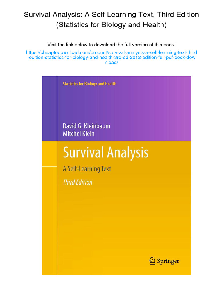 Survival Analysis: Self-Learning Text | PDF | Statistical Analysis ...