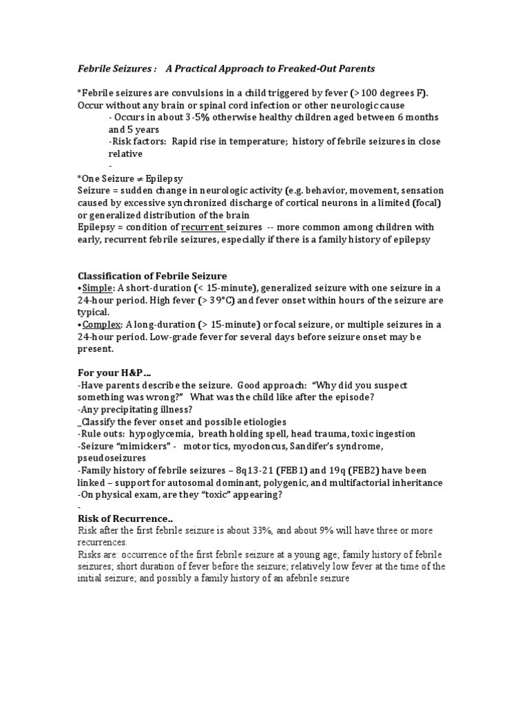 Febrile seizures treatment picture
