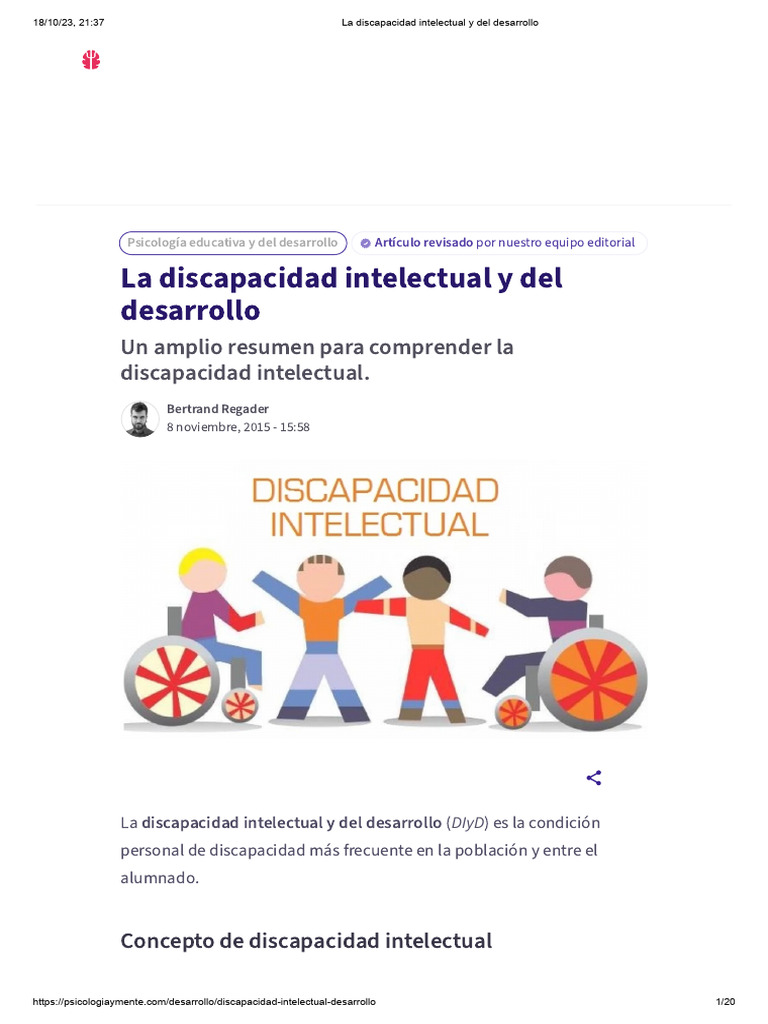La Discapacidad Intelectual y Del Desarrollo | PDF | Discapacidad ...