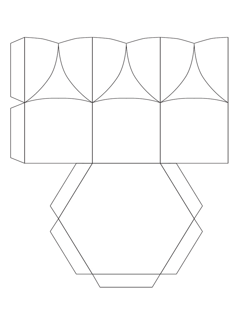 Caja Hexagonal Con Frunce Arriba 2 Hojas Pdf