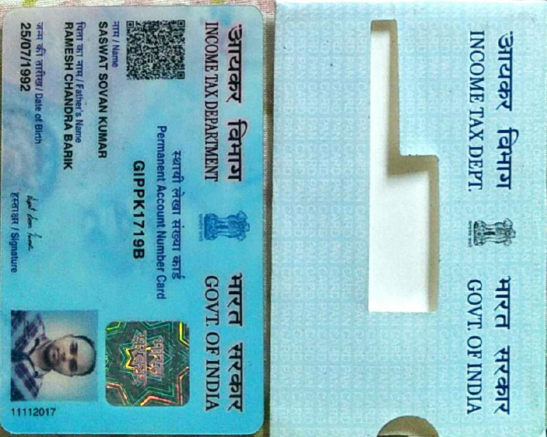 Pan Card Front Saswat Sovan Kumar | PDF