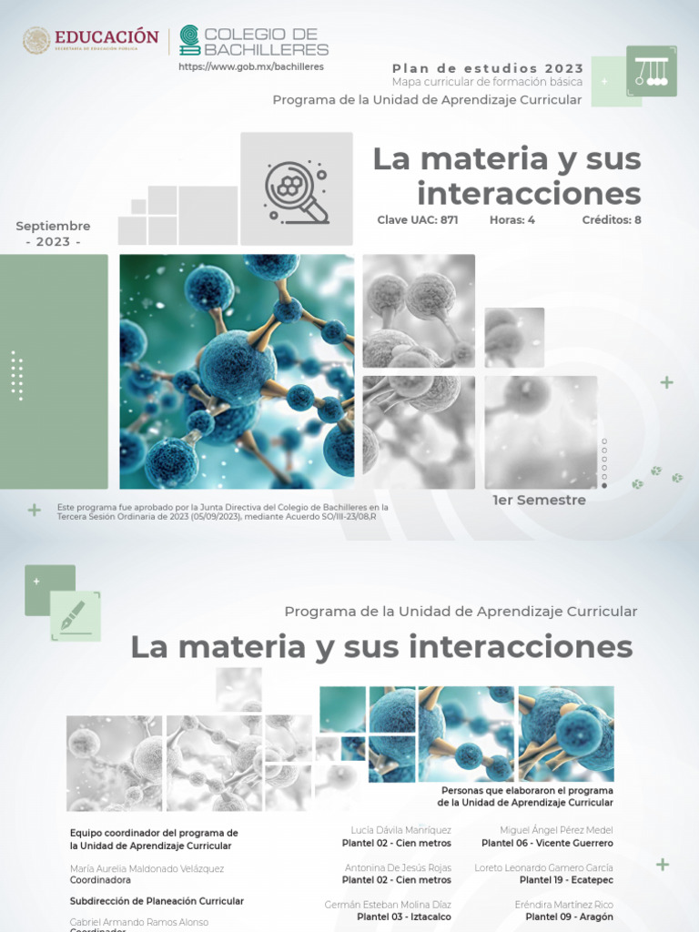 La Materia y Sus Interacciones Plan-2023 | Descargar gratis PDF | Plan ...