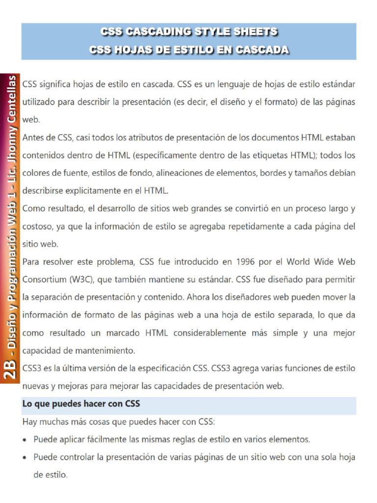 2B CSS CASCADING STYLE SHEETS Lic JHONNY CENTELLAS | PDF