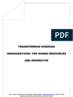Transforming Nigerian Organisations: The HR Imperative