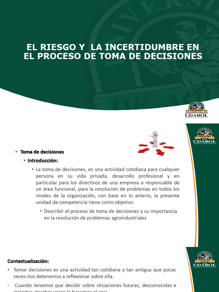 El Riesgo Y La Incertidumbre en El Proceso de Toma de Decisiones | PDF ...