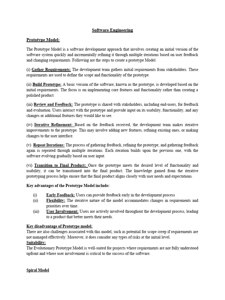 Software Engineering Pdf Software Prototyping Prototype