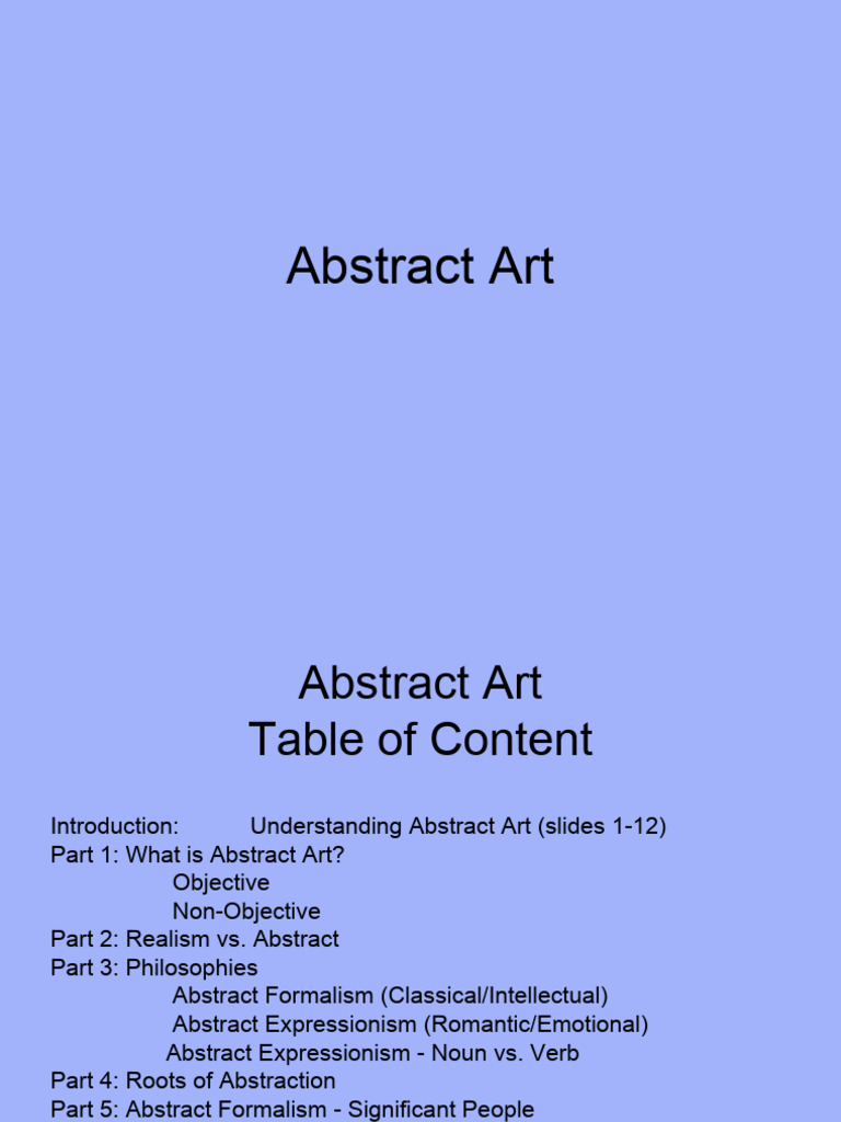 Chater 3 Abstract Art | PDF | Abstract Art | Paintings