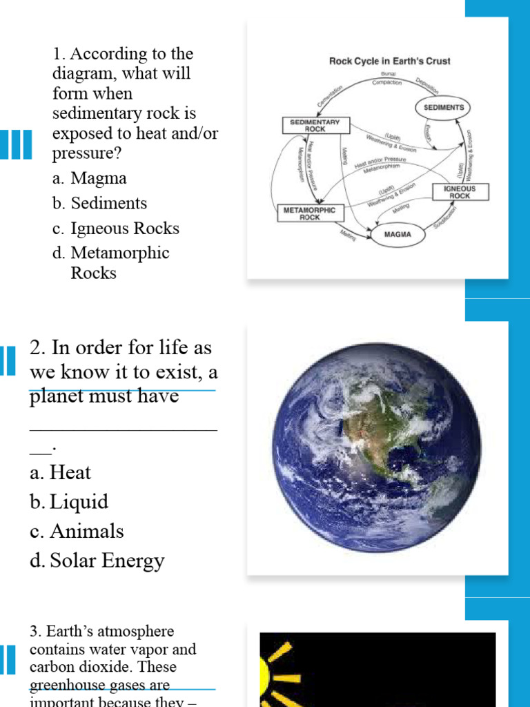Pretest E and Life | PDF | Rock (Geology) | Atmosphere