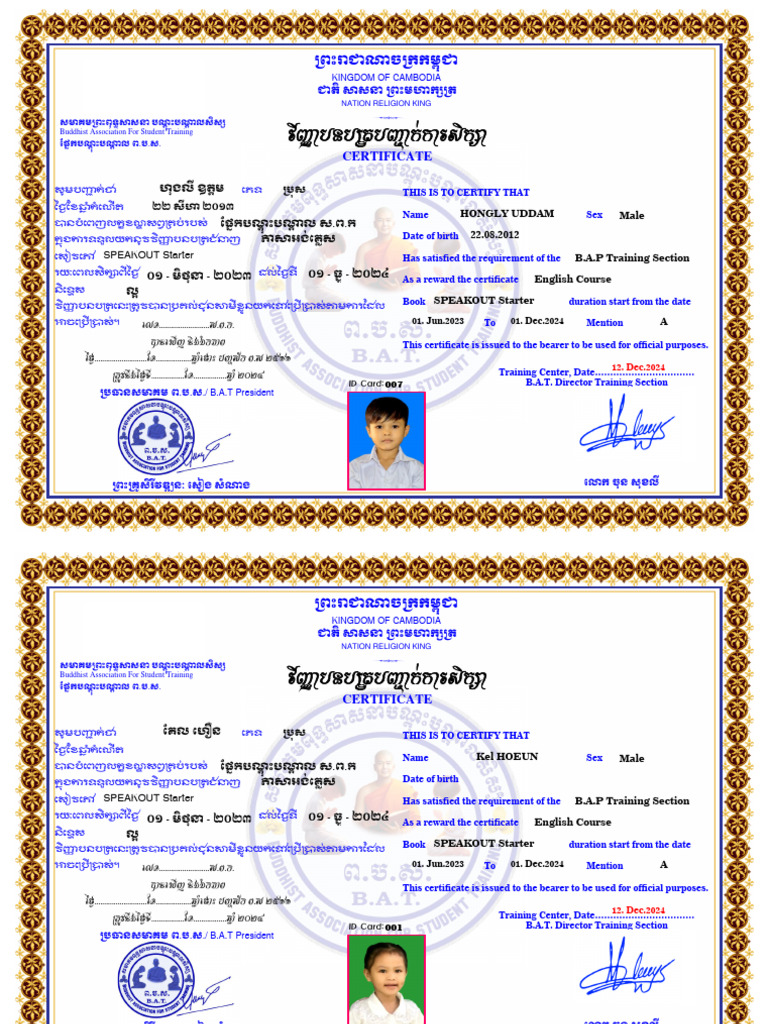 Certificate Vi Pdf