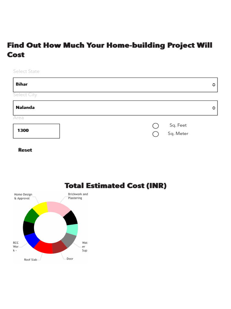 Home Construction Cost Calculator - UltraTech | PDF