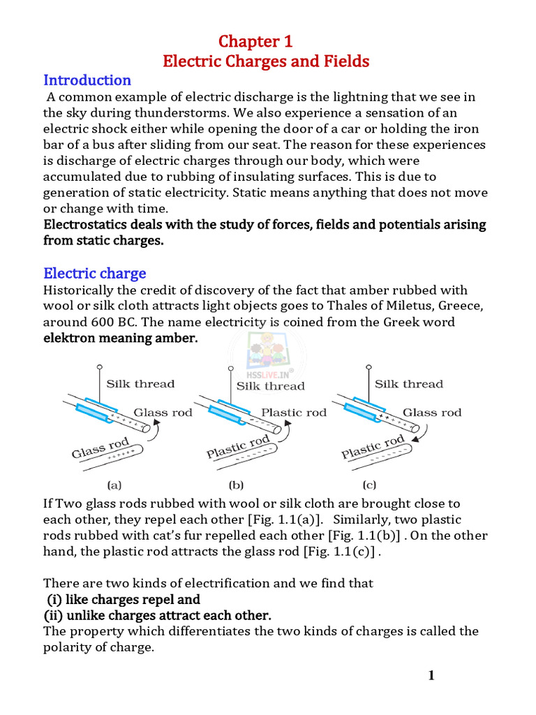 Electric Charges and Fields Overview | PDF | Electric Charge | Electricity