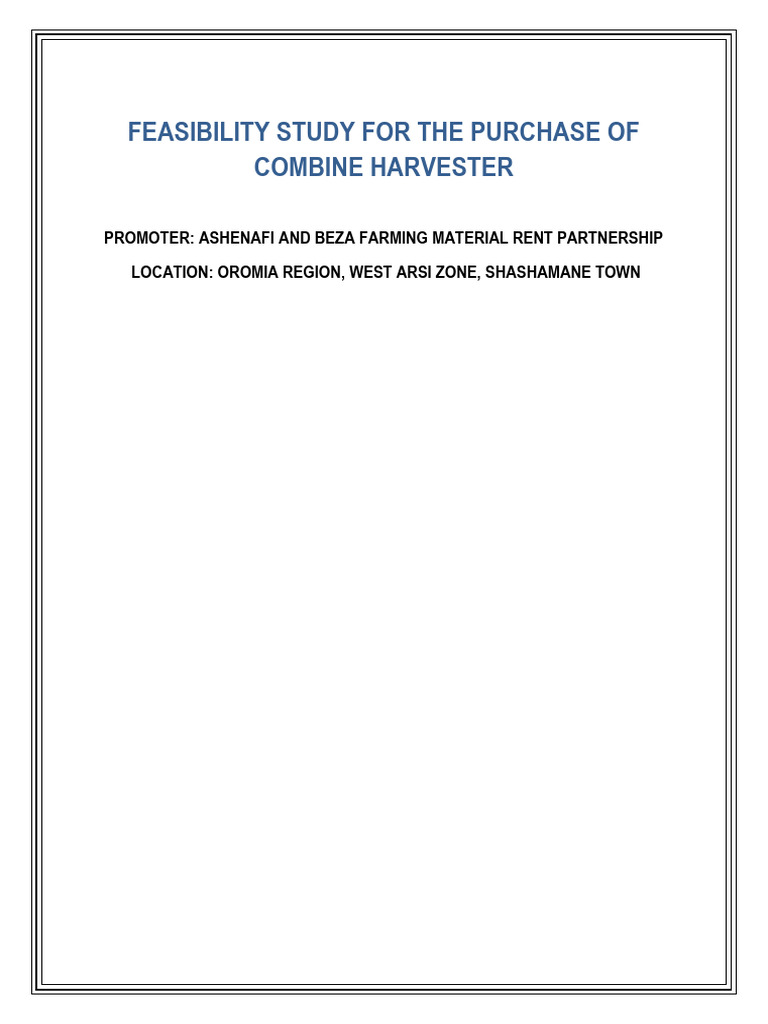 Combine Harvester Feasibility Study | PDF | Internal Rate Of Return ...