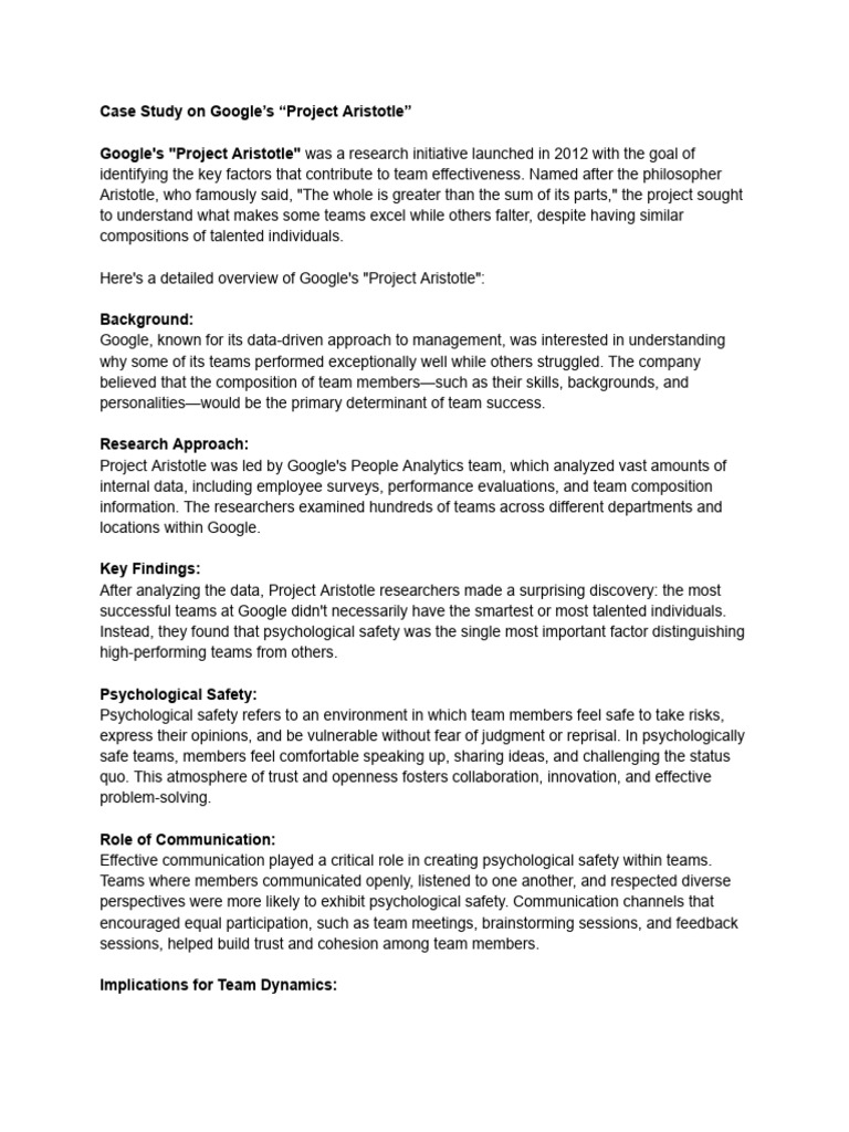 Google s project aristotle pdf leadership communication