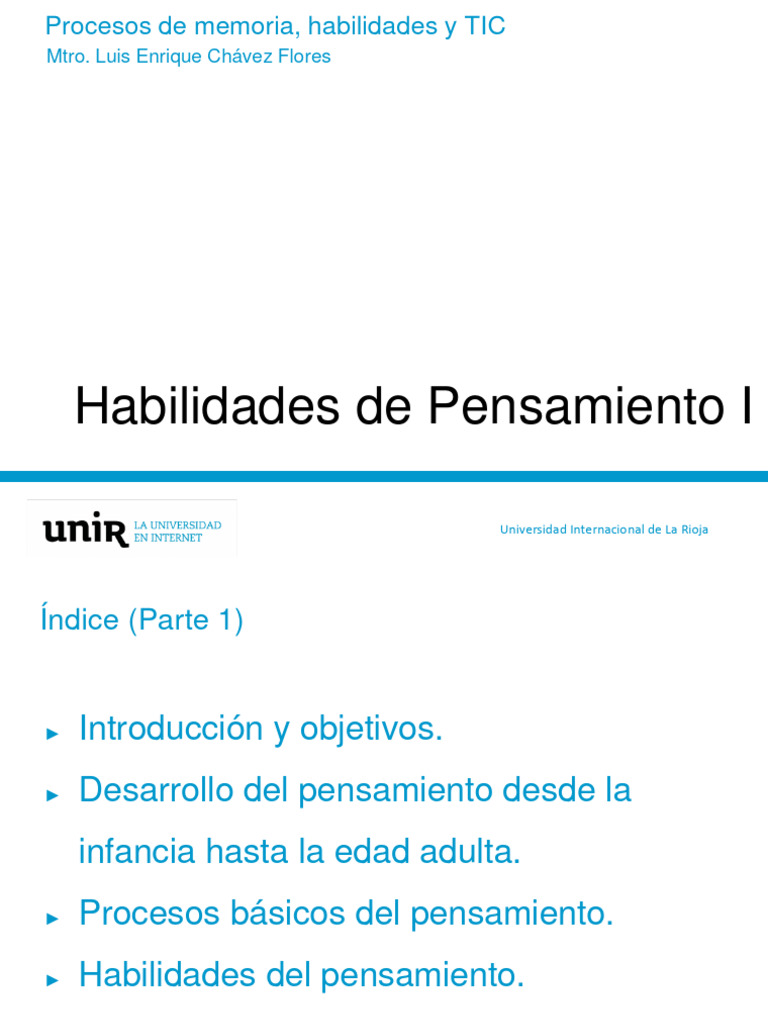 Habilidades de Pensamiento y Desarrollo Cognitivo | PDF | Las emociones ...