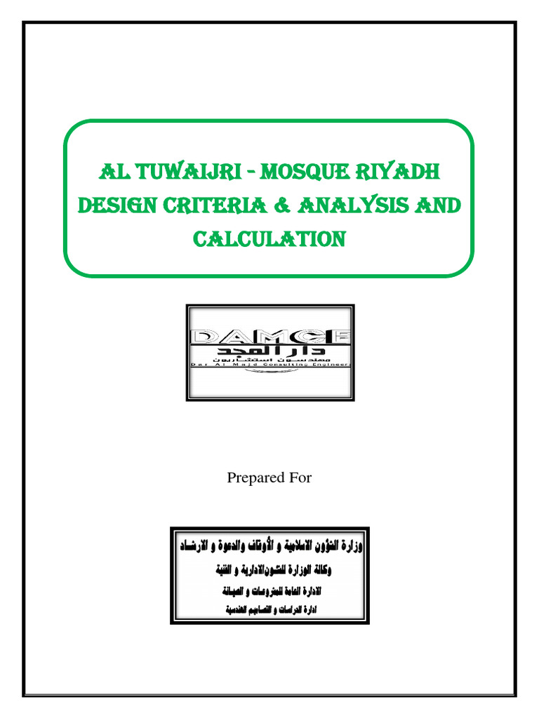 Mosque Design Criteria and Analysis | PDF | Structural Load | Concrete