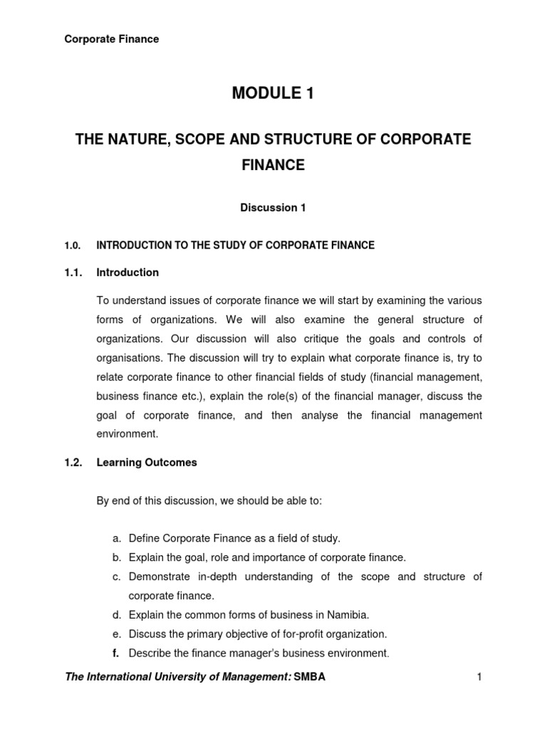 Introduction to Corporate Finance | PDF | Partnership | Corporations