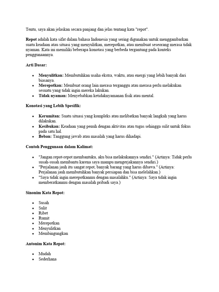 Repot | PDF | Seni & Disiplin Bahasa | Karier & Perkembangan