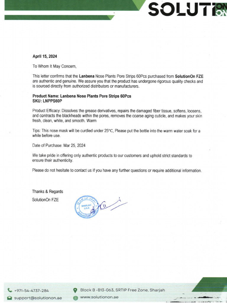 Letter of Authencity | PDF