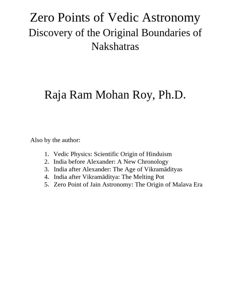 Zero Points Of Vedic Astronomy Pdf Ashoka
