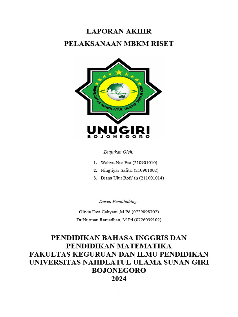 Laporan Akhir MBKM Riset 2024 | PDF | Karier & Perkembangan
