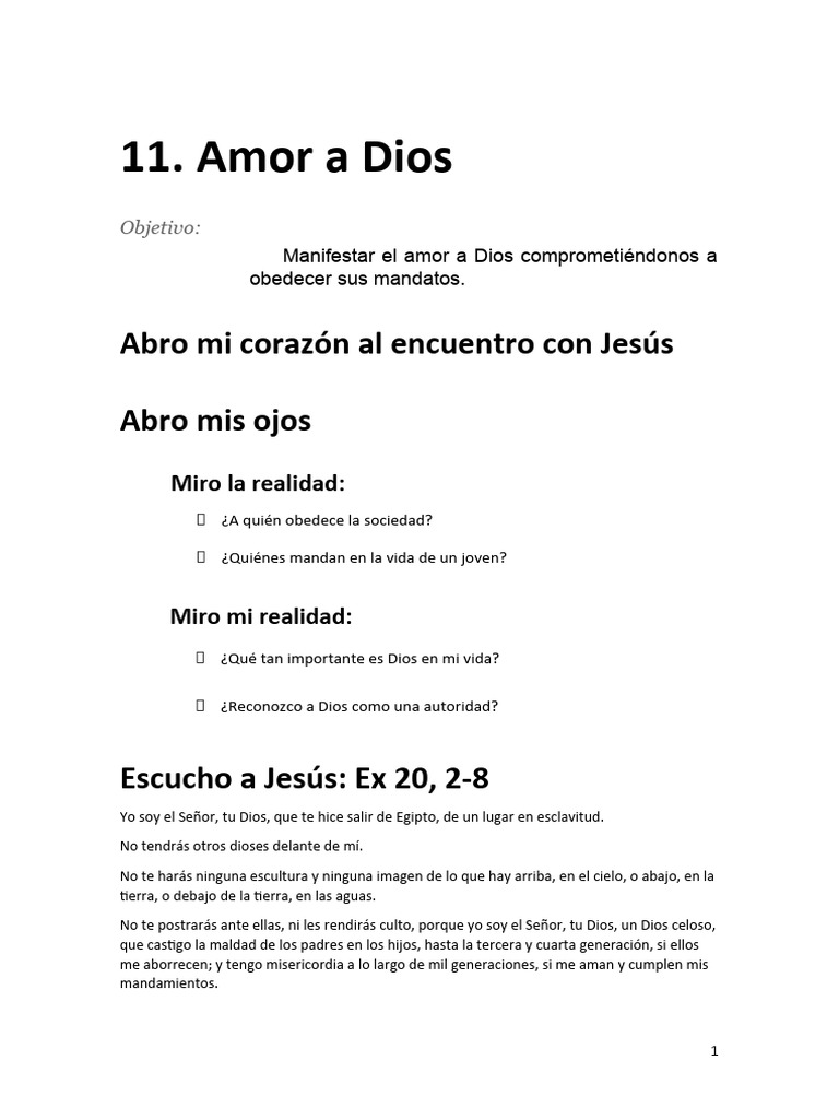 Amor a Dios y sus Mandamientos | PDF | Juramento | Dios